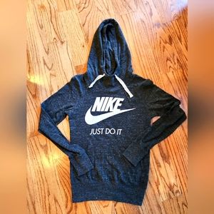 Nike Just Do It White Logo Hoodie Sweatshirt XS, EUC